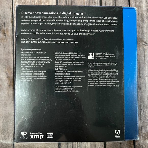 adobe photoshop cs5 extended 2011 SEALED NEW - Picture 3 of 4